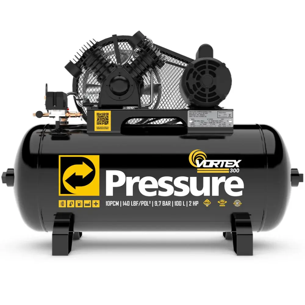 Compressor de ar vortex 300 100L 2HP 10PCM 140PSI Pressure — fotografia de referência
