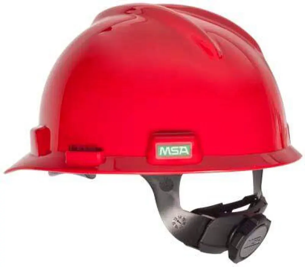 Capacete vermelho ab a front pushkey CA49 MSA