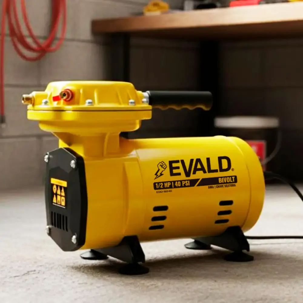 Compressor ar direto 1/2HP 1/2 polegada 350W kit 9 acessórios bivolt ECAD-350-03 Evald — fotografia 3