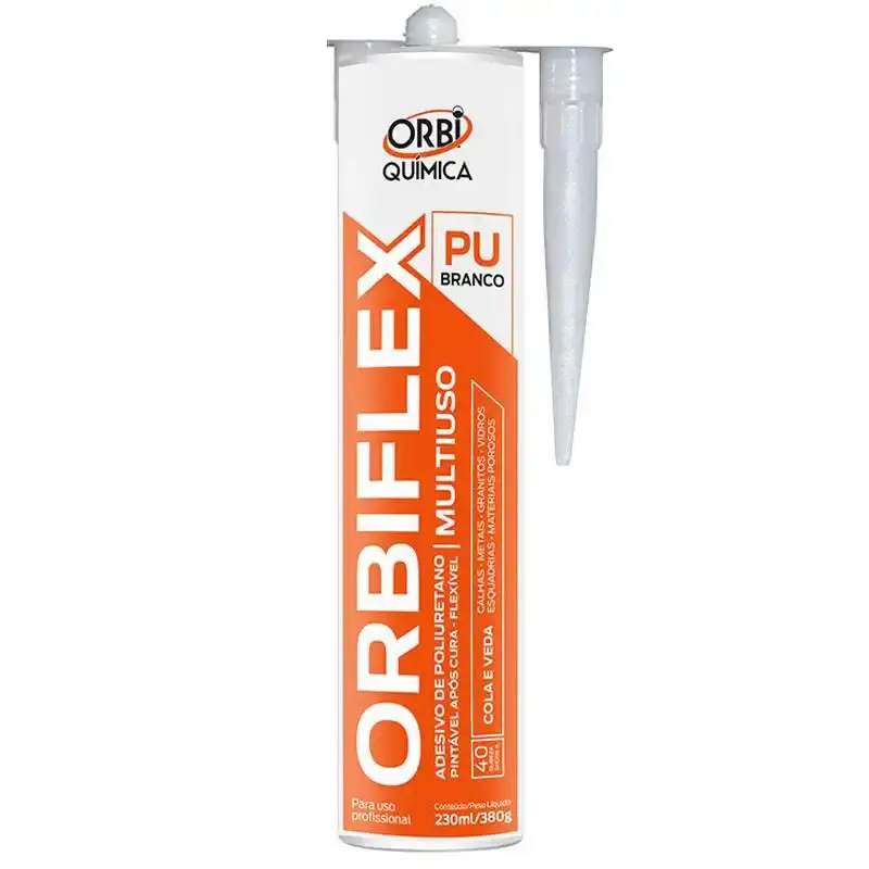 Adesivo silicone PU selante orbiflex branco para vedação 230 ML 380 GR Orbi química — fotografia de referência