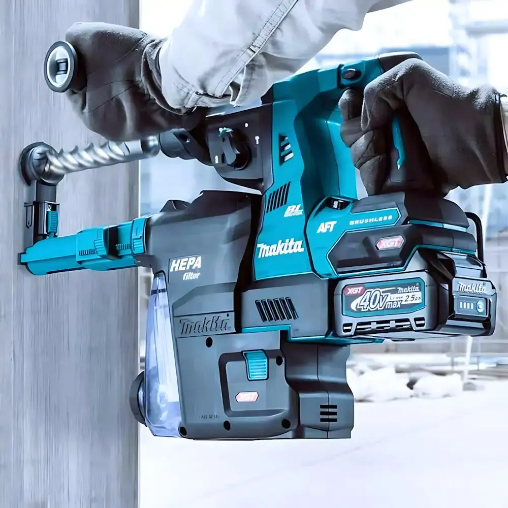 Martelete max perfurador rompedor bateria 40V com 2 baterias e maleta HR001GM201 Makita 110 V — fotografia 4