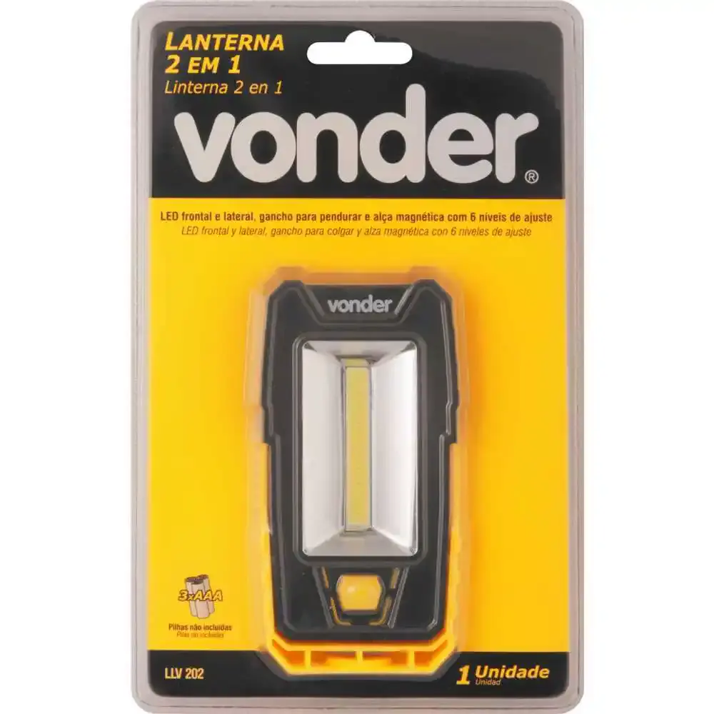 Lanterna Led 2 em 1 Magnética 12 cm a Pilha LLV 202 VONDER — fotografia de referência