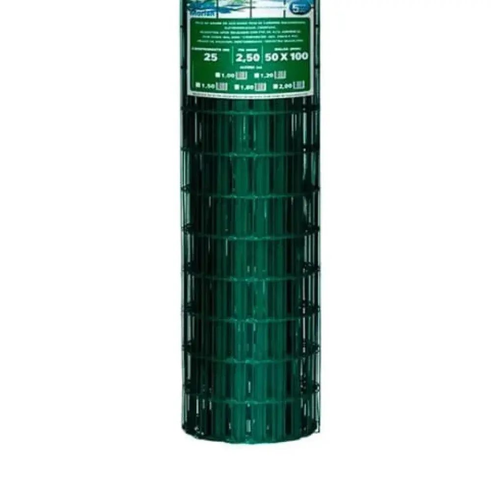 Tela soldada 25M 5X10 fio 2,50X1,00 verde Morlan — fotografia 6