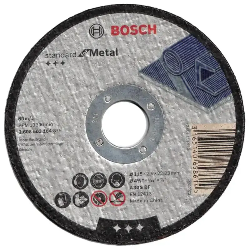 Disco de corte metal 4.1/2 POL 2 telas furo 7/8 POL standard com 10 peças Bosch — fotografia 2