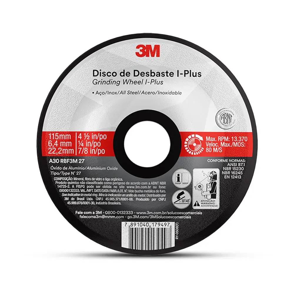 Disco de corte i-plus 115X6,4MM 3M