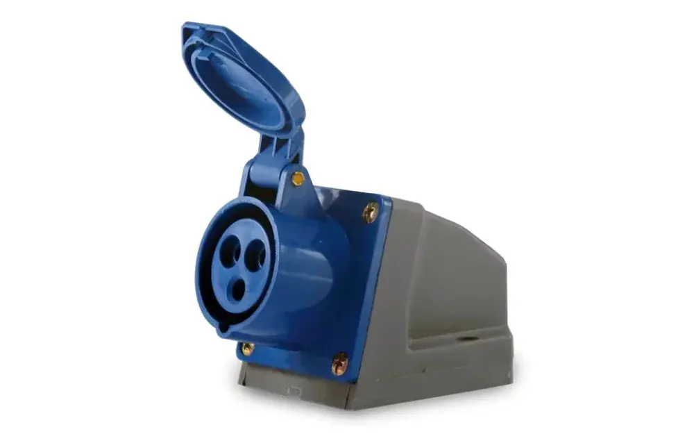 Tomada sobrepor 3P+T 16A 200/250V 9H azul Soprano — fotografia 2