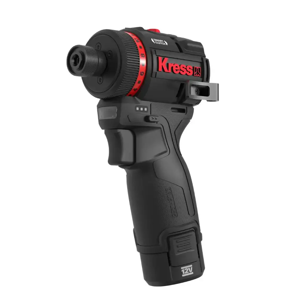 Furadeira parafusadeira brushless 1/4POL 50NM com 2 baterias e carregador Kress — fotografia 3