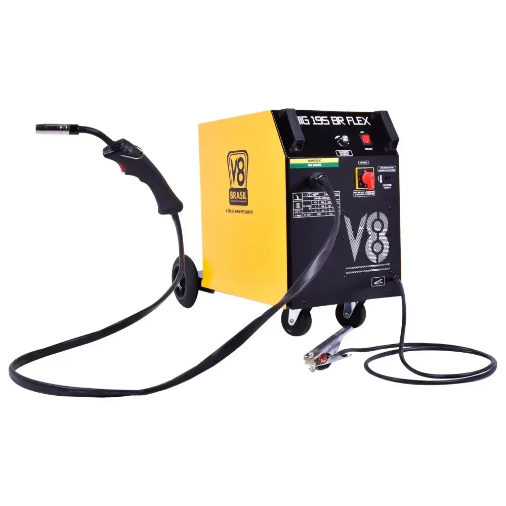 Máquina de solda mig flex 195A com tocha 6,2KVA 0,8MM 220V V8 brasil — fotografia 6