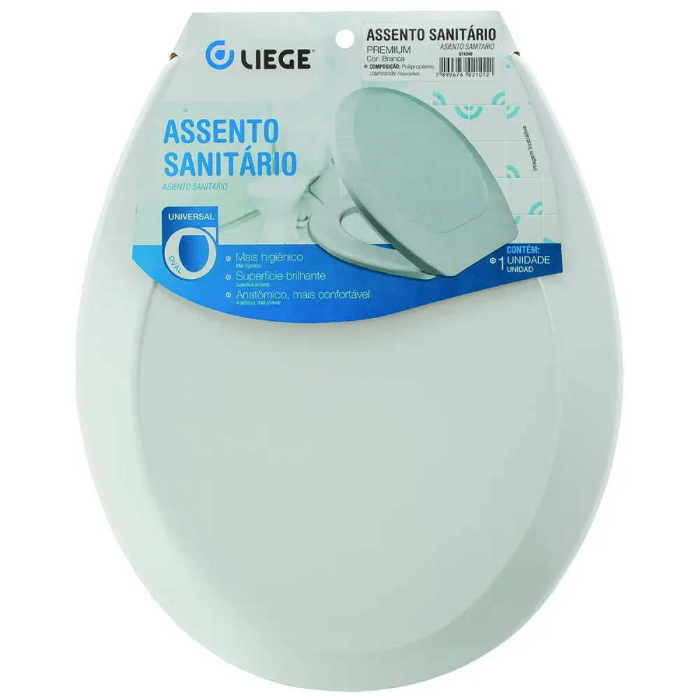 Assento sanitário Liege premium universal branca — fotografia 3