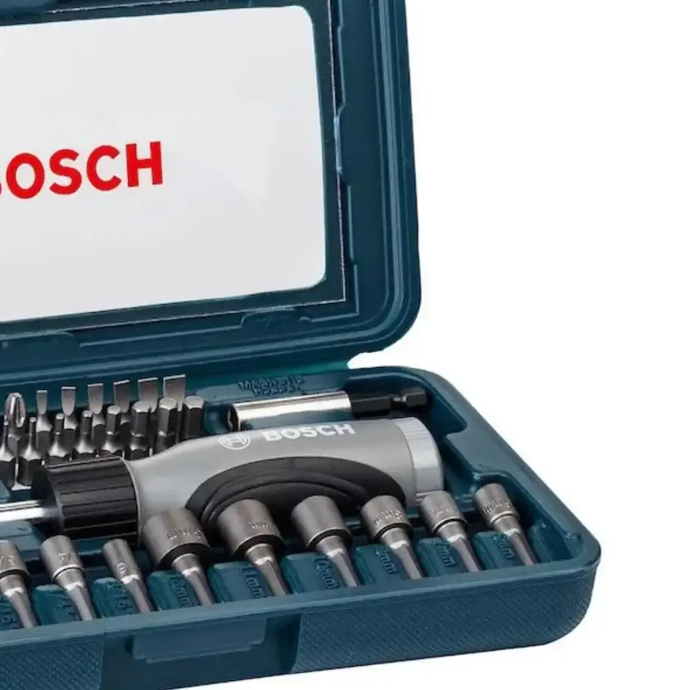 Estojo de bits e soquetes com chave 46 peças Bosch — fotografia 4
