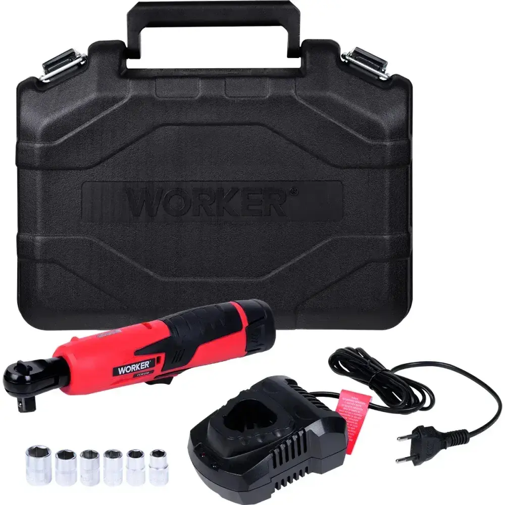 Chave catraca à bateria com acessórios 3/8 10,8V biv Worker — fotografia 8