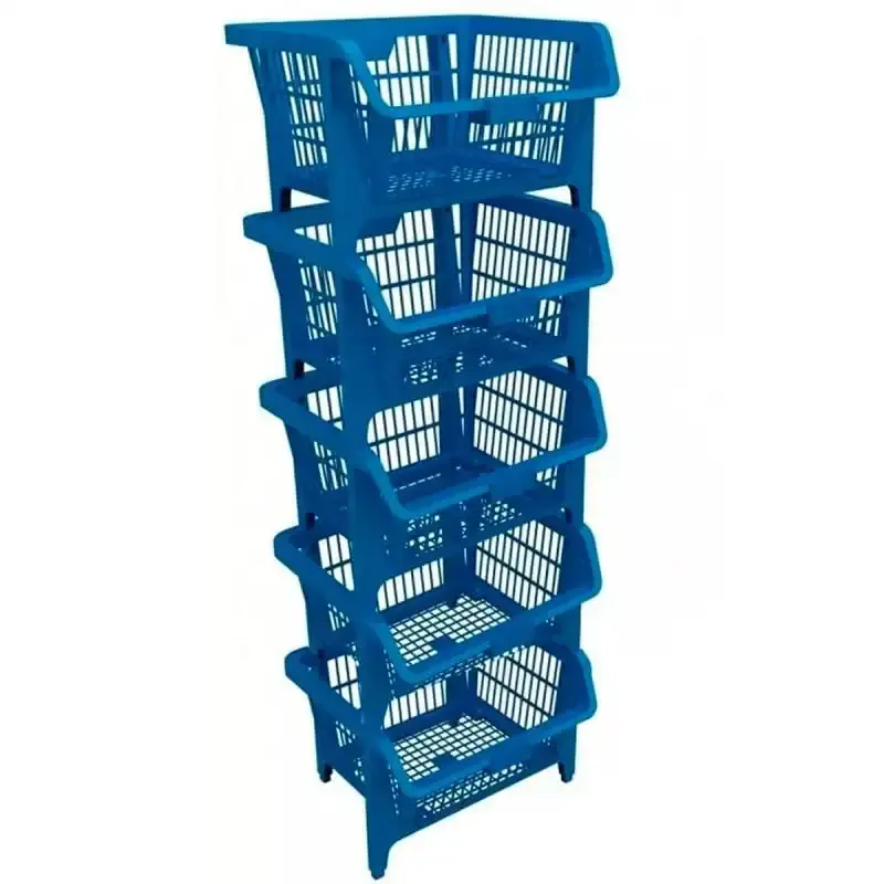 Cesto expositor prático de plástico suporta até 8 KG cada - kit 5 unidades Presto — fotografia 6