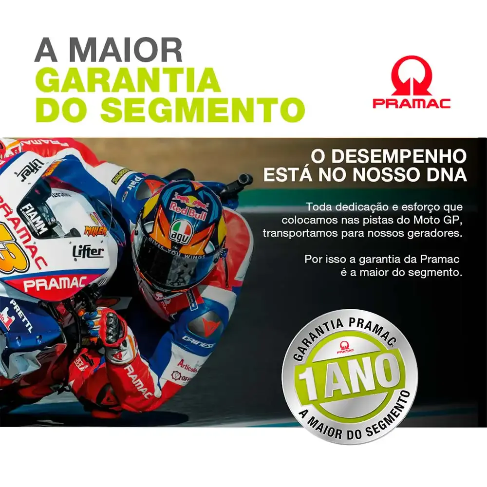 Gerador à gasolina 7.5 KVA digital com avr 4T WX7500 bivolt com bateria Pramac — fotografia 4