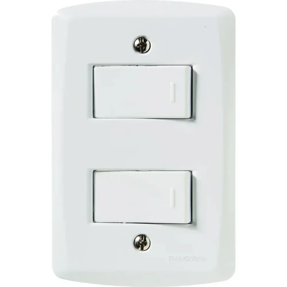 Conjunto 4X2 LUX2 branco 2 interruptores 10 a 250V Tramontina — fotografia 2