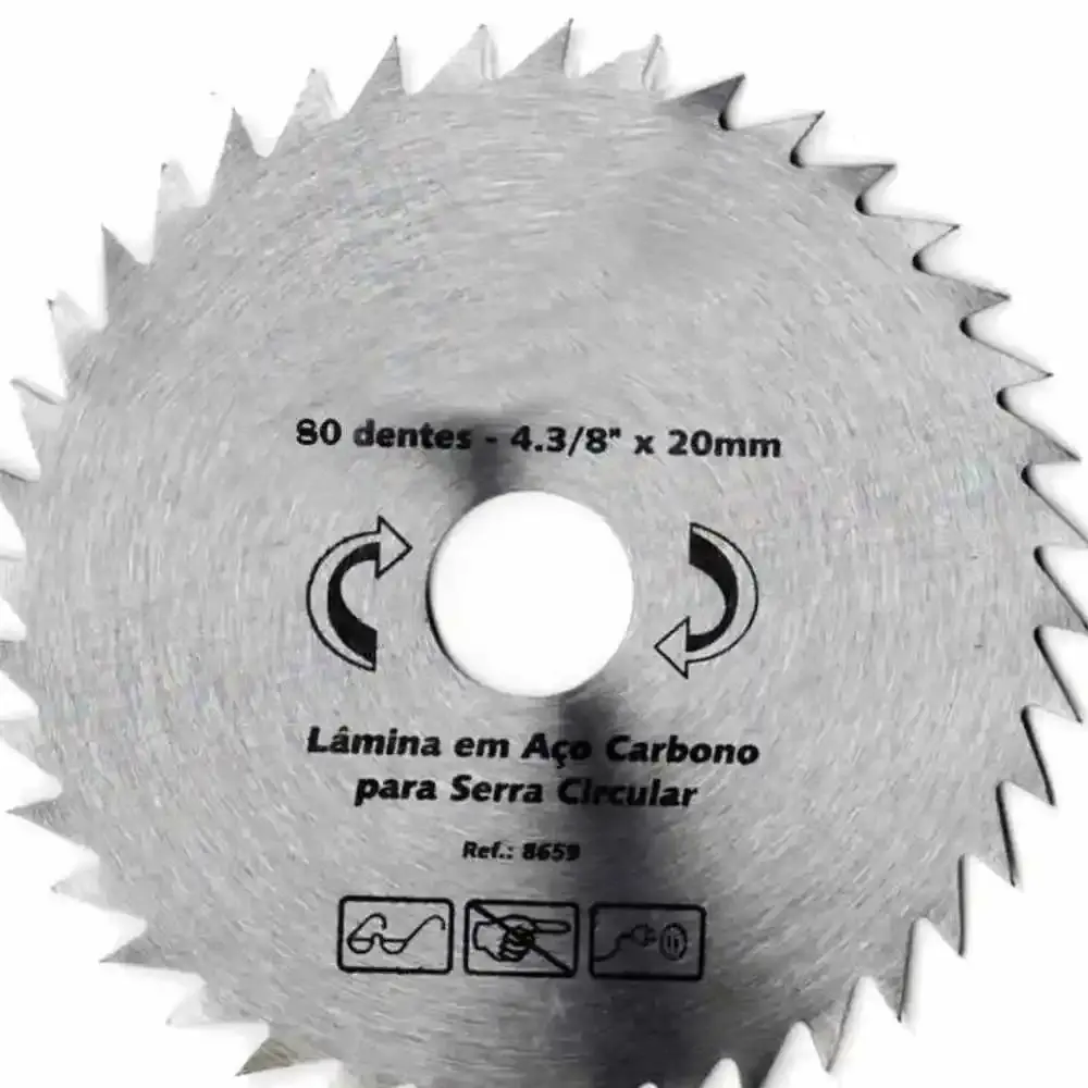 Serra circular 4.3/8 pol HSS para madeira 80 dentes evald/brasfort — fotografia 3