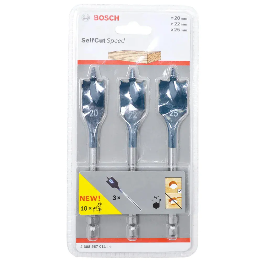 Jogo brocas chatas para fresar self cut speed Bosch - 3 peç