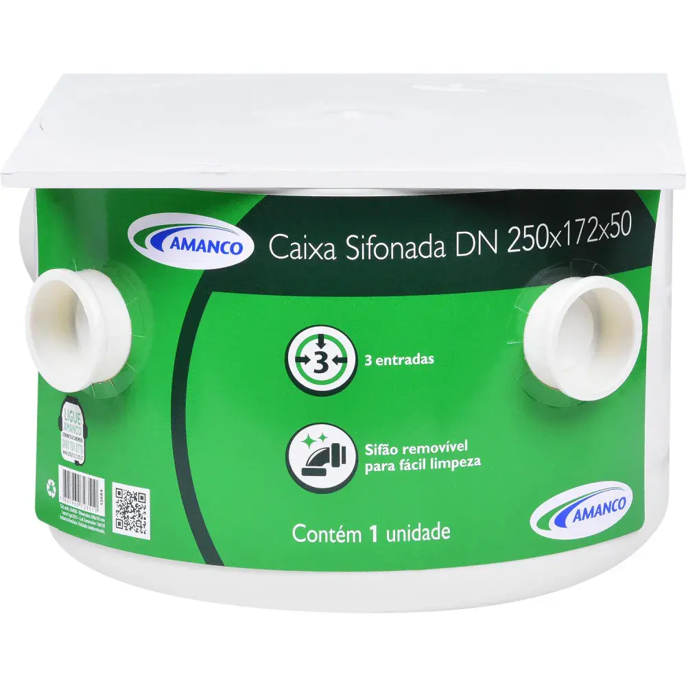 Caixa sifonada quadrada 250X172X50 Amanco