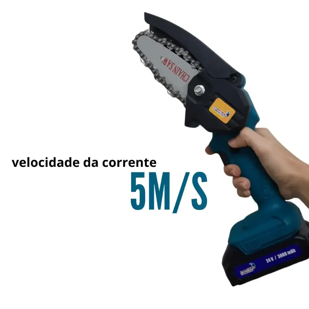 Mini motosserra à bateria bivolt 24V 600W iwmmsb ImportWay — fotografia 3