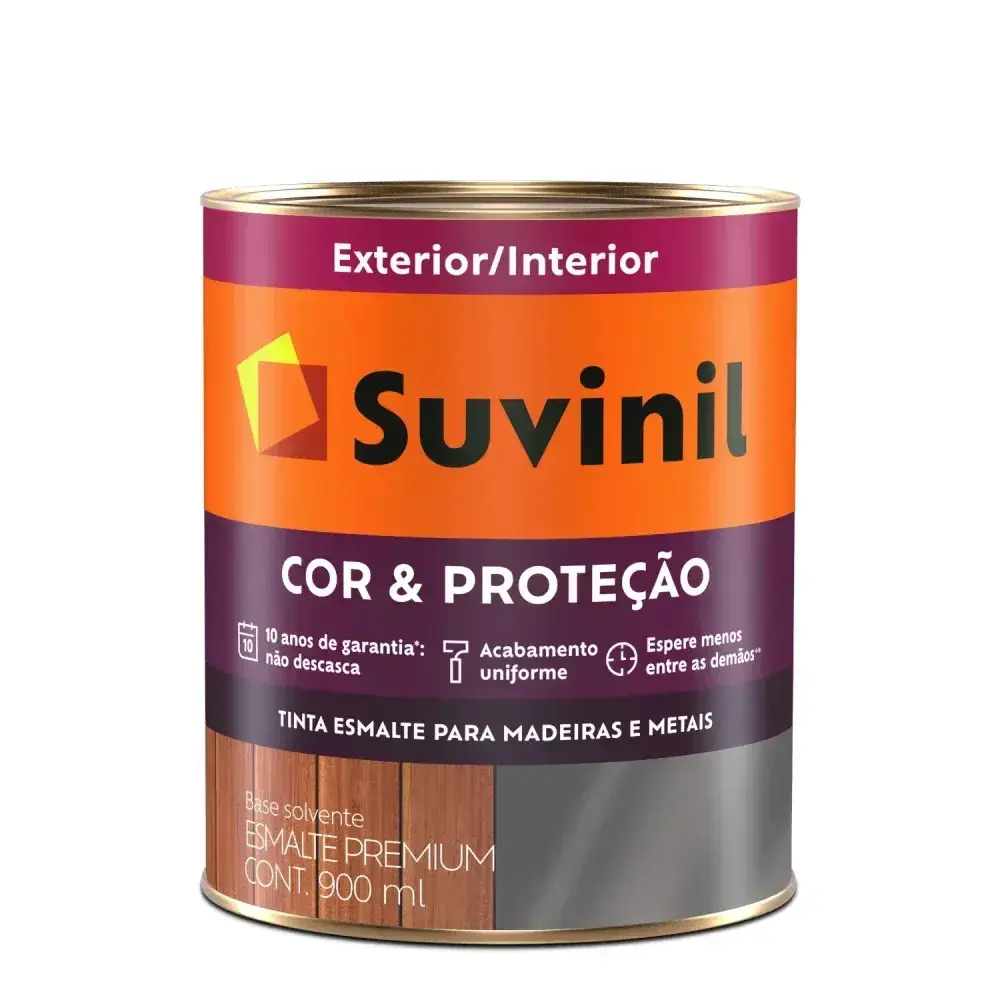Esmalte cor proteção brilho cinza escuro 900ML Suvinil — fotografia de referência