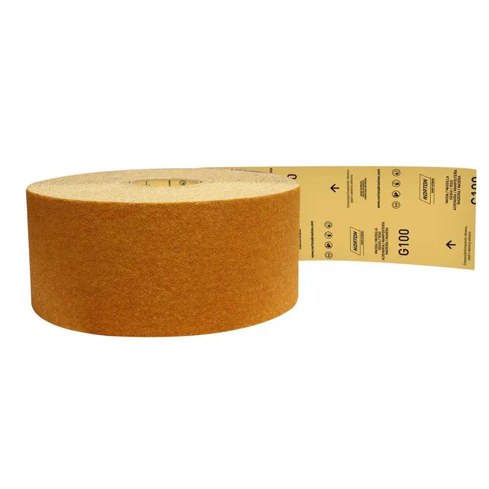 Rolo de lixa para madeira G100 GRÃO180 120X45MM Norton — fotografia de referência