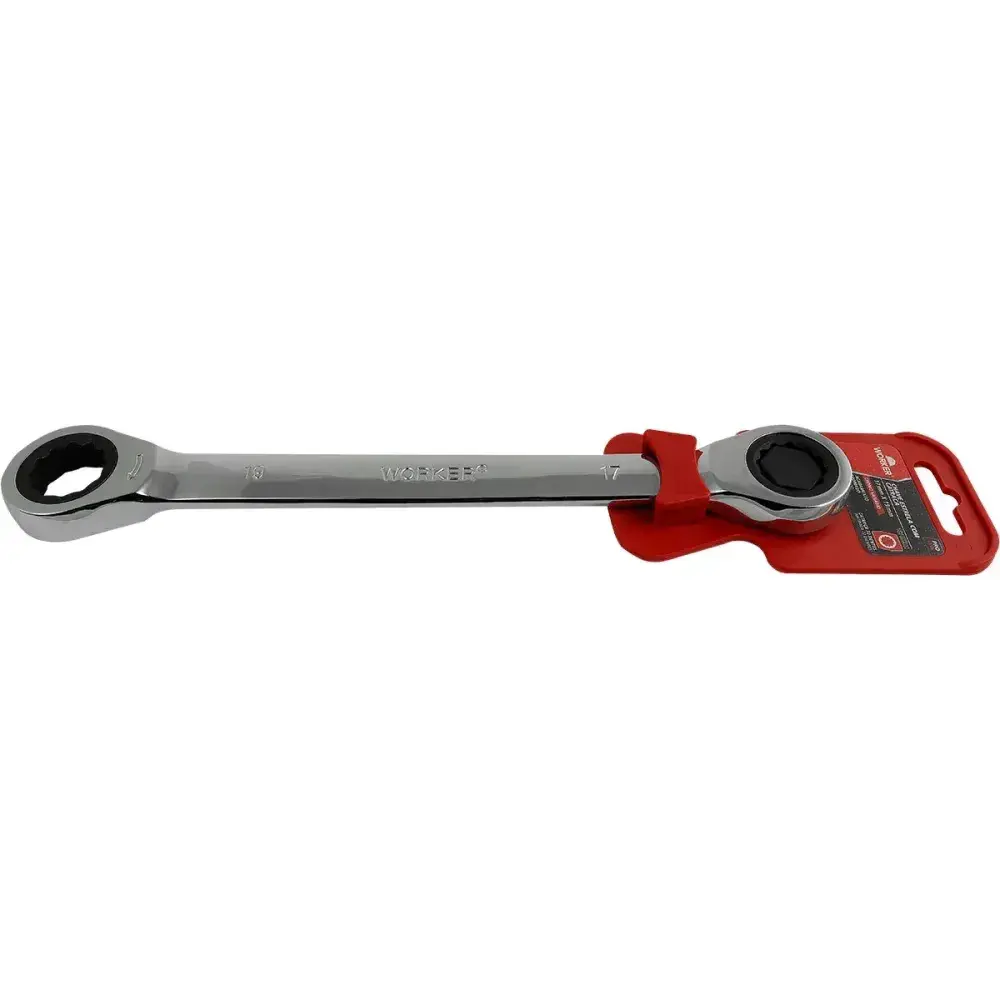 Chave estrela com catraca em cromo vanádio 17X19MM Worker — fotografia 5