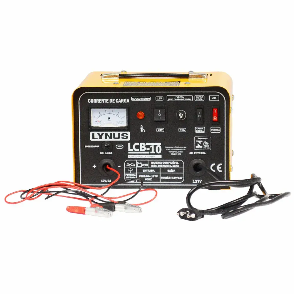 Carregador de bateria 10A 12/24V LCB-10 Lynus - 220V — fotografia 5