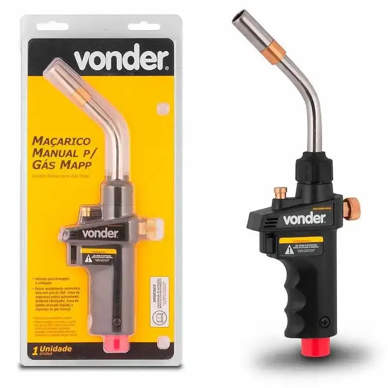 Maçarico portátil manual para gás auto ingnição mapp Vonder — fotografia 3