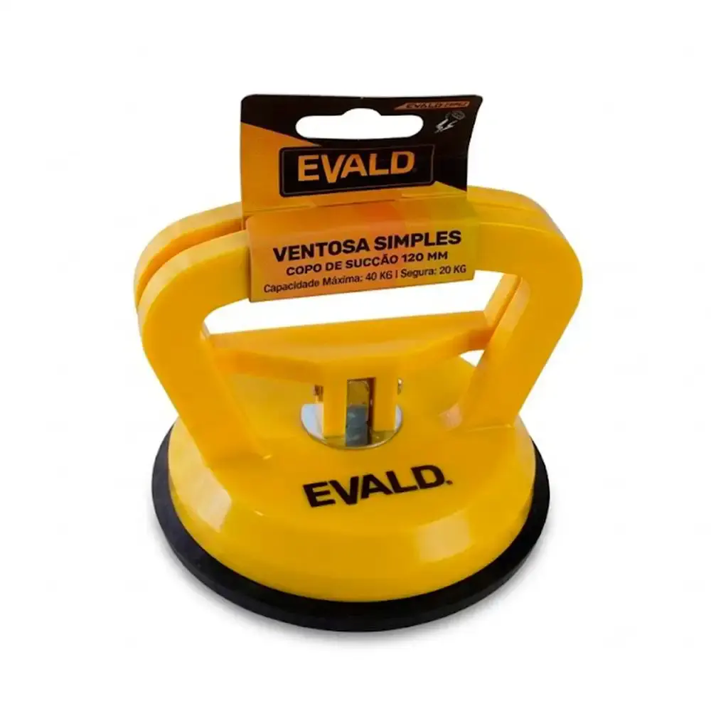 Ventosa simples 120 MM para vidro e porcelanato capacidade 40 KG Evald — fotografia 6