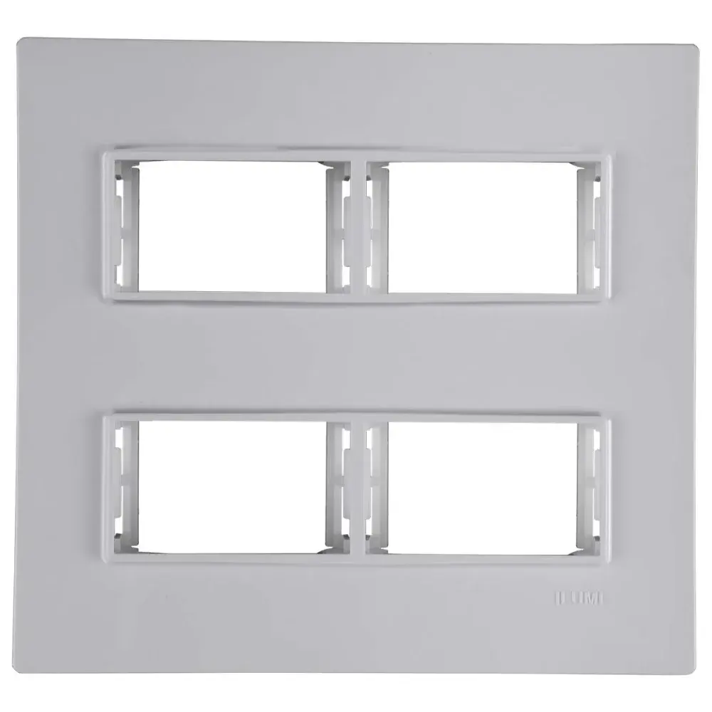 Placa 4X4 com suporte 2+2 branca vivaz Ilumi