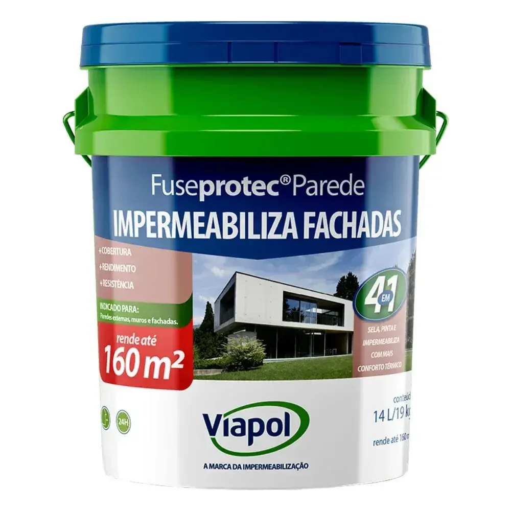 Impermeabilizante de fachadas fuseprotec 14L Viapol — fotografia 2