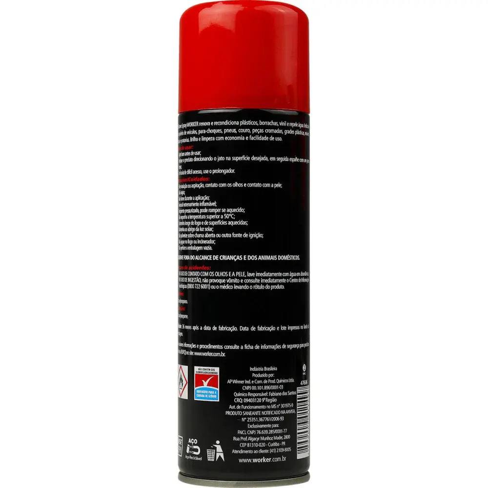 Silicone spray finalizador com anticorrosivo 300ML Worker — fotografia 2