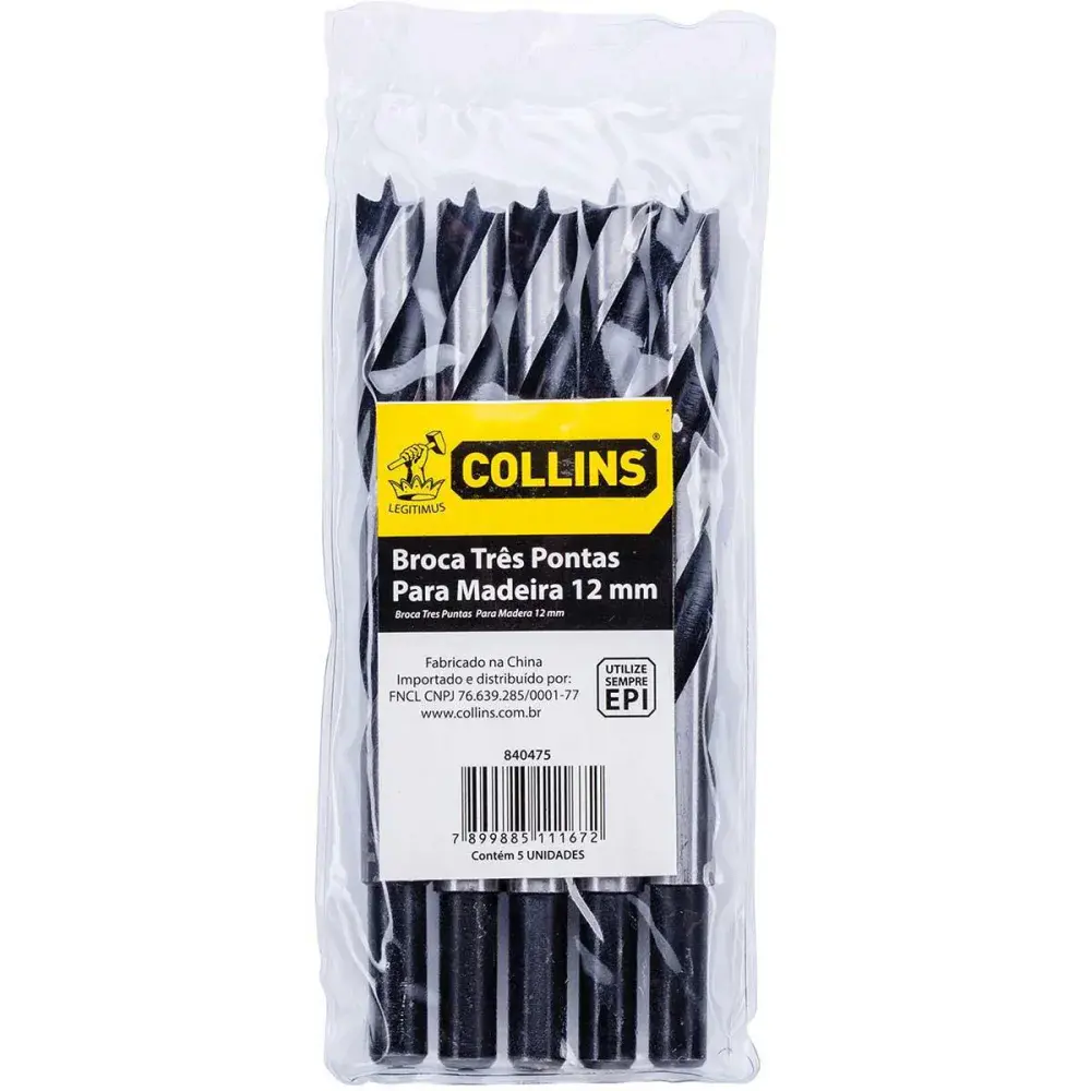 Broca de três pontas para madeira 8MM x 117MM Collins — fotografia de referência