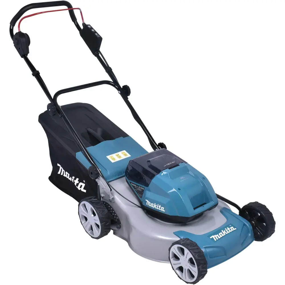 Cortador grama 460MM a bateria 36V carregador 127V Makita — fotografia 3