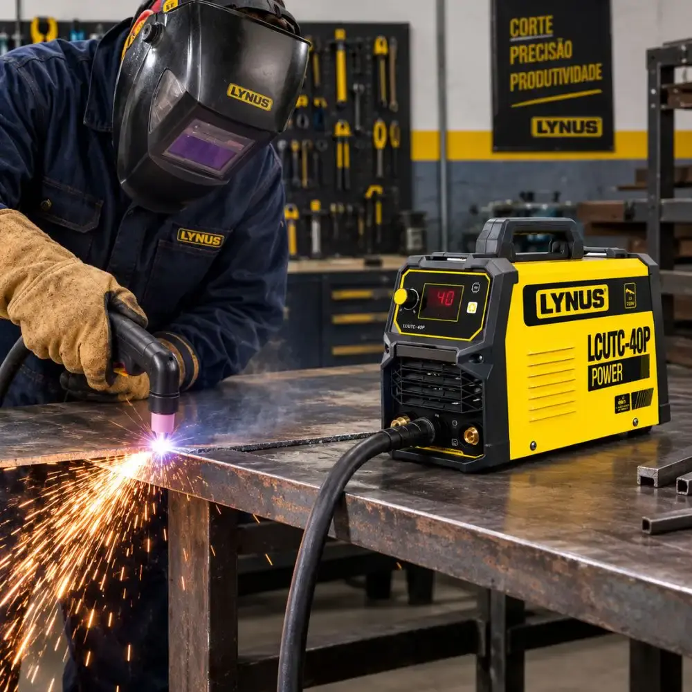 Inversor de corte a plasma com compressor LCUTC-40P 40A 220V Lynus — fotografia 5