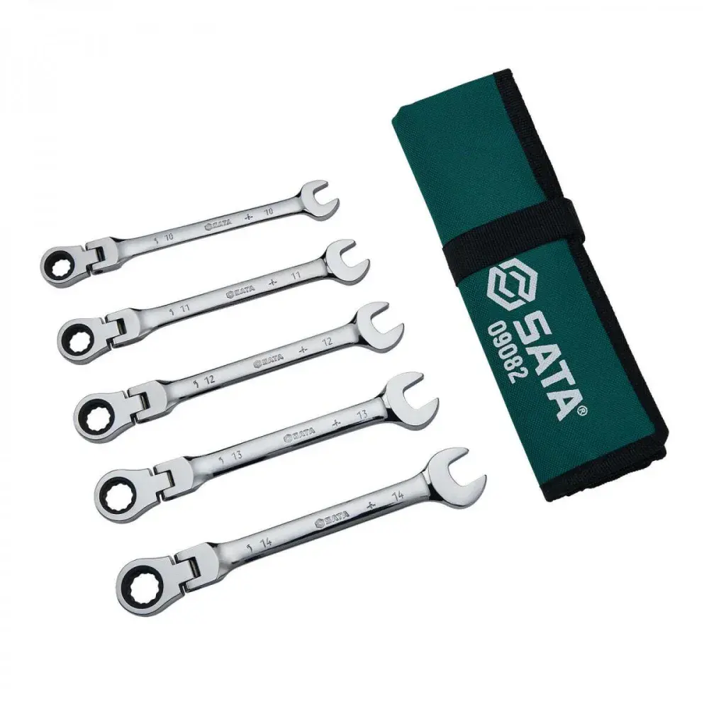 Kit de chave combinada catraca cabeça flexível 5 peç Sata — fotografia de referência