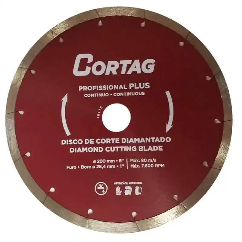 Disco de corte diamantado profissional plus 200 MM para zapp 200 e zapp 1250 Cortag