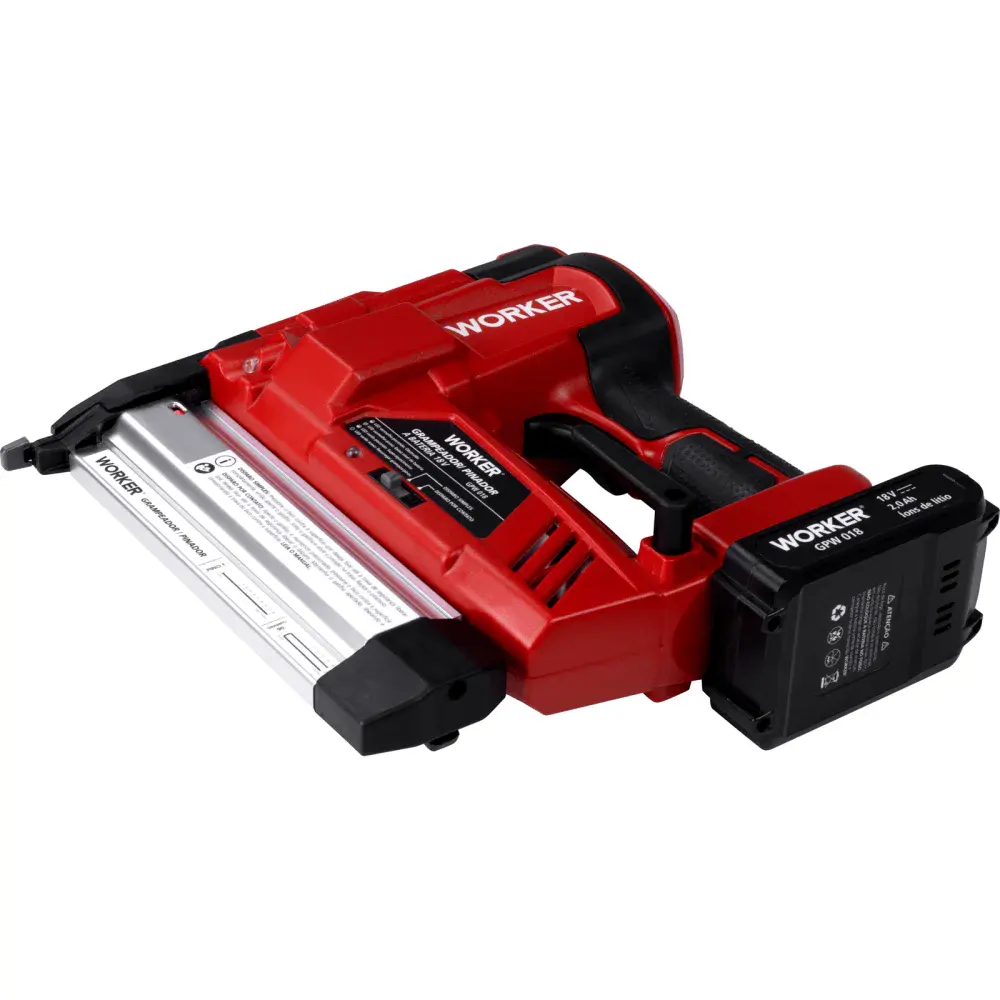 Grampeador pinador a bateria 18V Worker — fotografia 6
