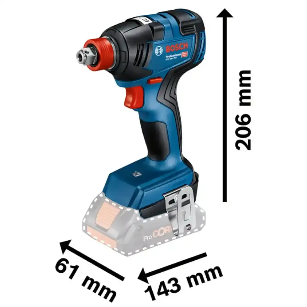 Chave de impacto à bateria 18V brushless mandril 2 em 1 sem bateria e carregador GDX18V-200 Bosch — fotografia 4