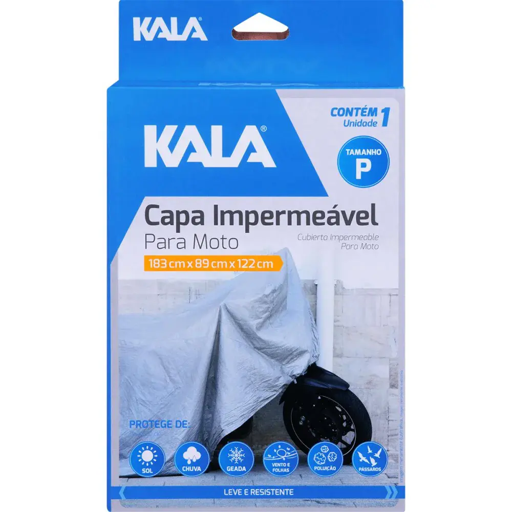 Capa de proteção impermeável para moto tamanho p 1,7M Kala — fotografia 3