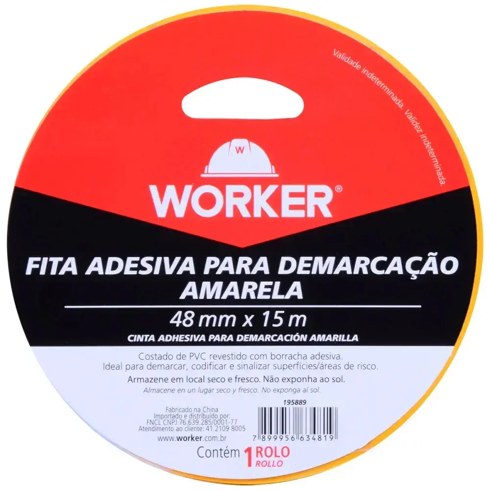 Fita adesiva para demarcação 48MMX15M amarela Worker — fotografia 8