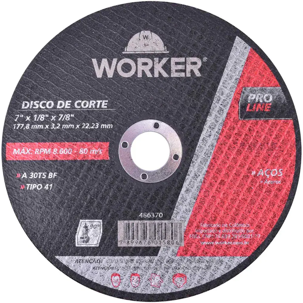 Disco corte aço 7X 1/8/8 Worker — fotografia de referência