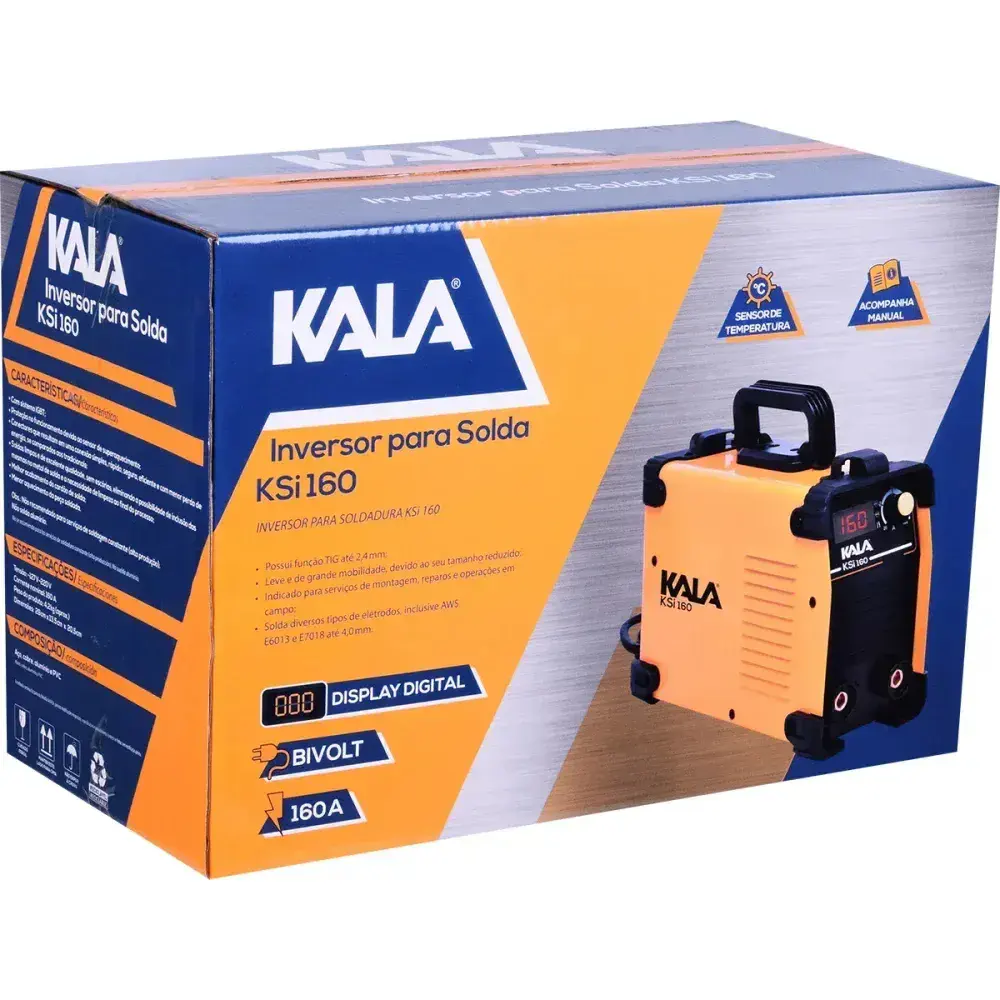 Máquina de solda inversora ksi 160 bivolt 160A 50/60HZ Kala — fotografia 12