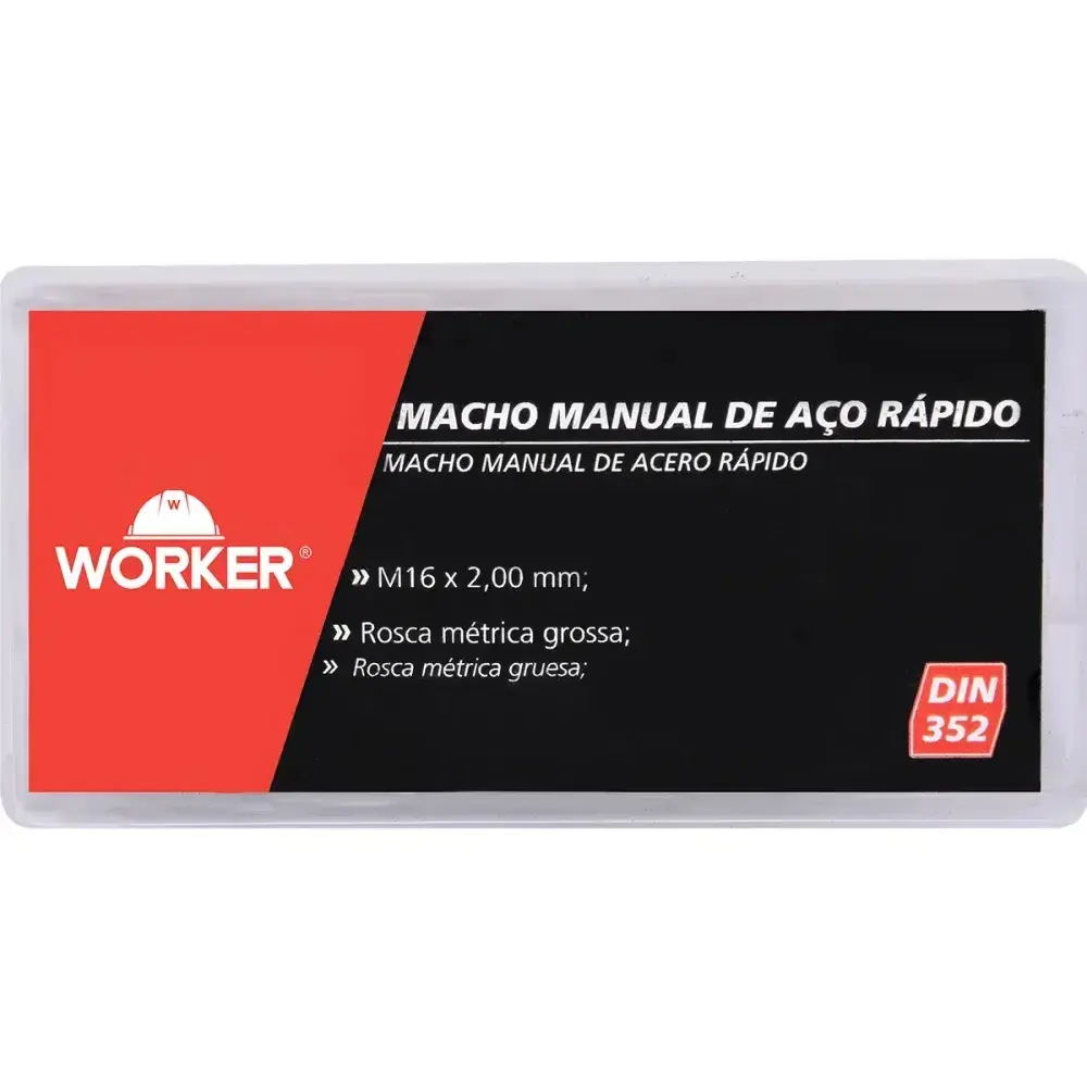 Jogo de macho manual DIN352 M16X2MM 3 peç Worker — fotografia 12