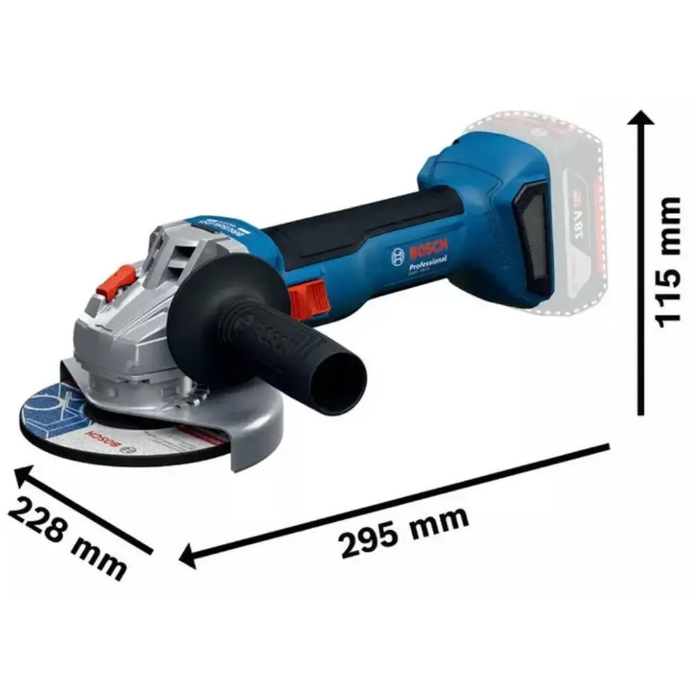 Esmerilhadeira angular 5POL 18V sem bateria e carregador GWS 18V-8 Bosch — fotografia 4