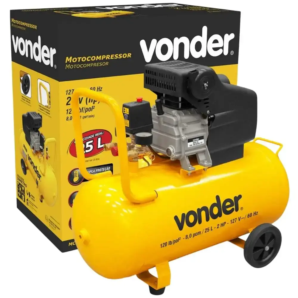 Compressor de ar portátil 8 pés 2 HP 25 litros MCV-25 Vonder 220 V — fotografia 5