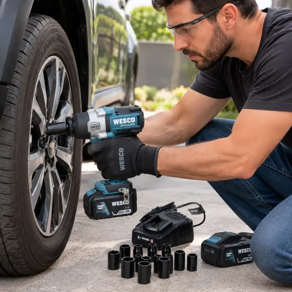 Chave de impacto brushless 1/2POL 700NM 18V WS2392K2 Wesco — fotografia 7