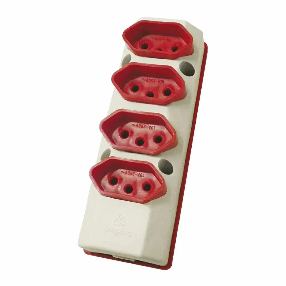 Tomada em barra 2P+T 4 10A 4 entradas Perplug — fotografia 2