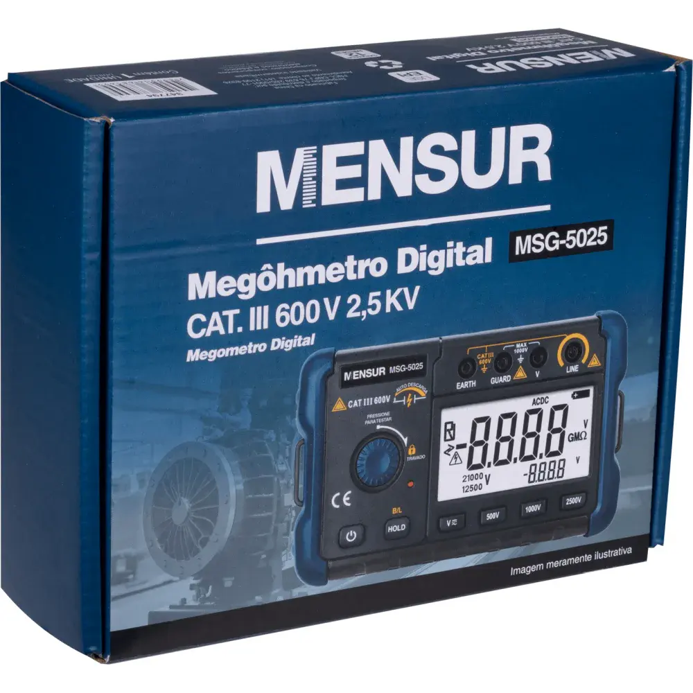 MSG-5025 megohmetro cat iii 600V 2,5KV Mensur — fotografia 8