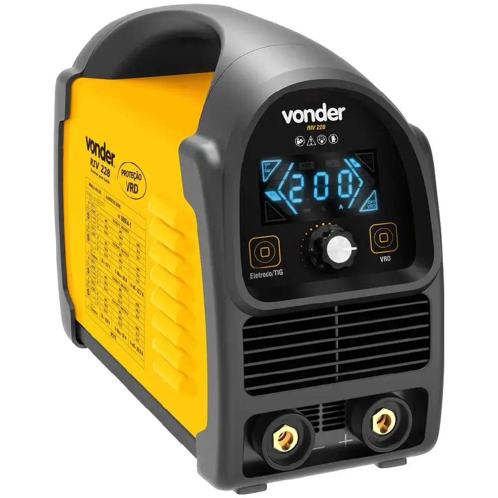 Solda inversora com eletrodo e TIG 200A display led mono RIV 228 Vonder Bivolt — fotografia 2