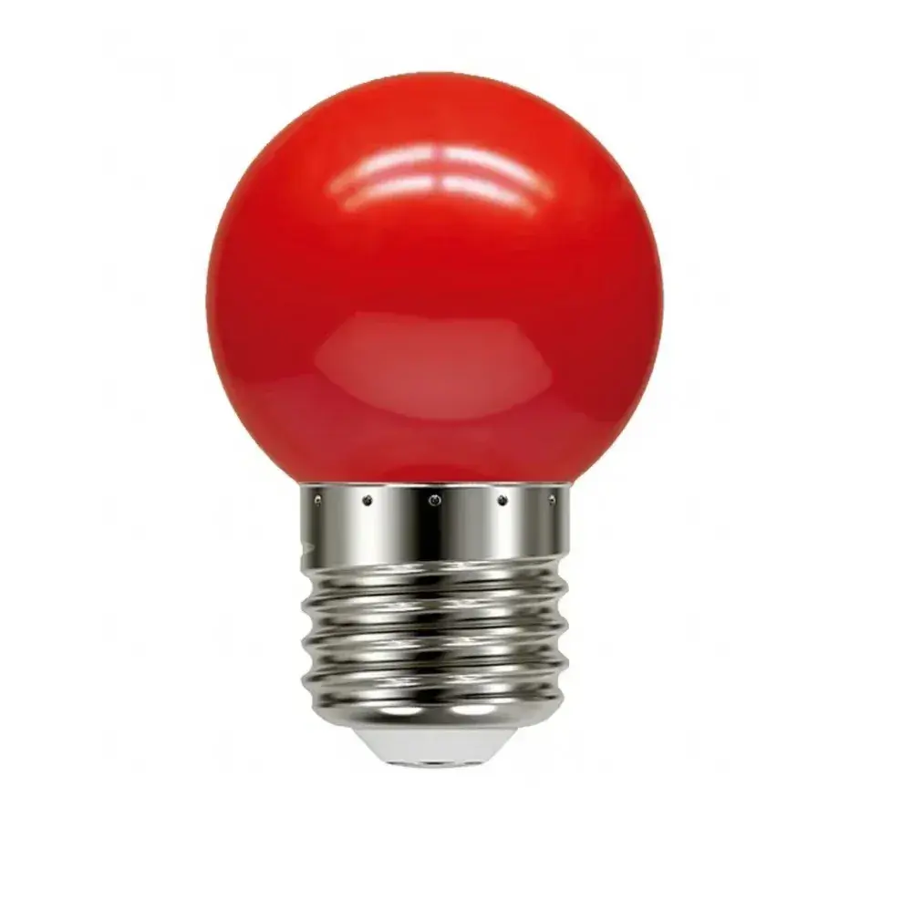 Lâmpada led bolinha 1W 220V vermelha Taschibra — fotografia 2